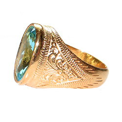 Gold-plated aquamarine